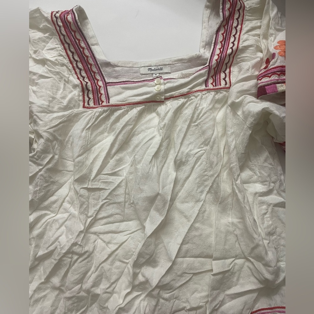 Madewell, medium, bohemian style, short sleeve blouse